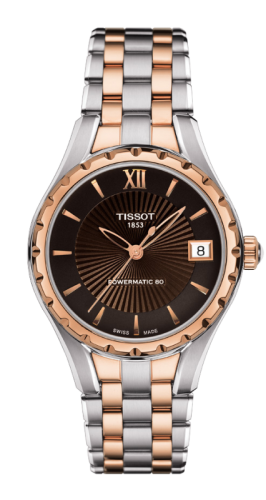 Tissot Lady 80 Automatic Stainless Steel / PVD Gold / Brown